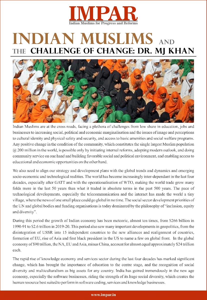 INDIAN MUSLIMS AND THE CHALLENGE OF CHANGE: DR. MJ KHAN